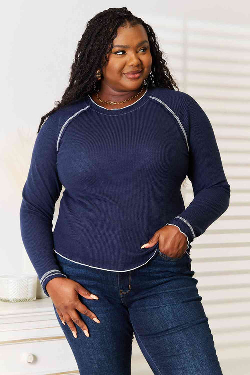 Basic Bae Long Raglan Sleeve Round Neck Top-Teresa's Fashionista LLC