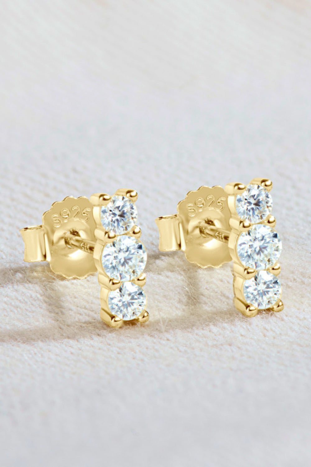 Heartbeat Rhythm 925 Sterling Silver Moissanite Stud Earrings-Teresa's Fashionista LLC