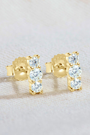 Heartbeat Rhythm 925 Sterling Silver Moissanite Stud Earrings-Teresa's Fashionista LLC