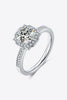 1 Carat Moissanite 925 Sterling Silver Halo Ring-Teresa's Fashionista LLC