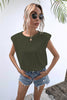Round Neck Cap Sleeve Tee-Teresa's Fashionista LLC