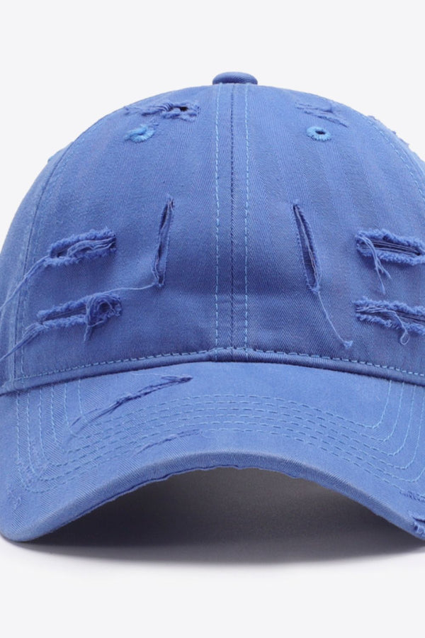 Distressed Adjustable Baseball Cap-Teresa's Fashionista LLC