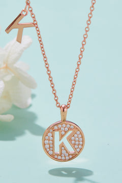 Moissanite K to T Pendant Necklace-Teresa's Fashionista LLC