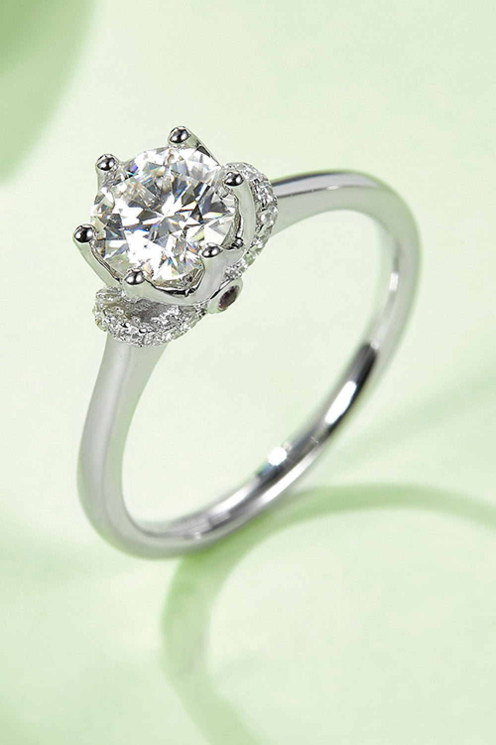 1 Carat Moissanite 925 Sterling Silver Ring-Teresa's Fashionista LLC