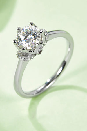 1 Carat Moissanite 925 Sterling Silver Ring-Teresa's Fashionista LLC