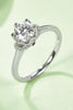 1 Carat Moissanite 925 Sterling Silver Ring-Teresa's Fashionista LLC