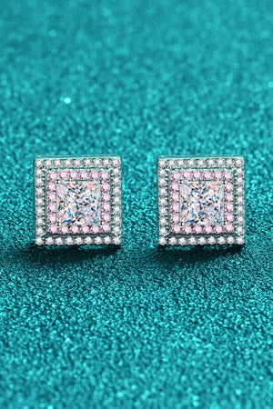 Moissanite Square Stud Earrings-Teresa's Fashionista LLC