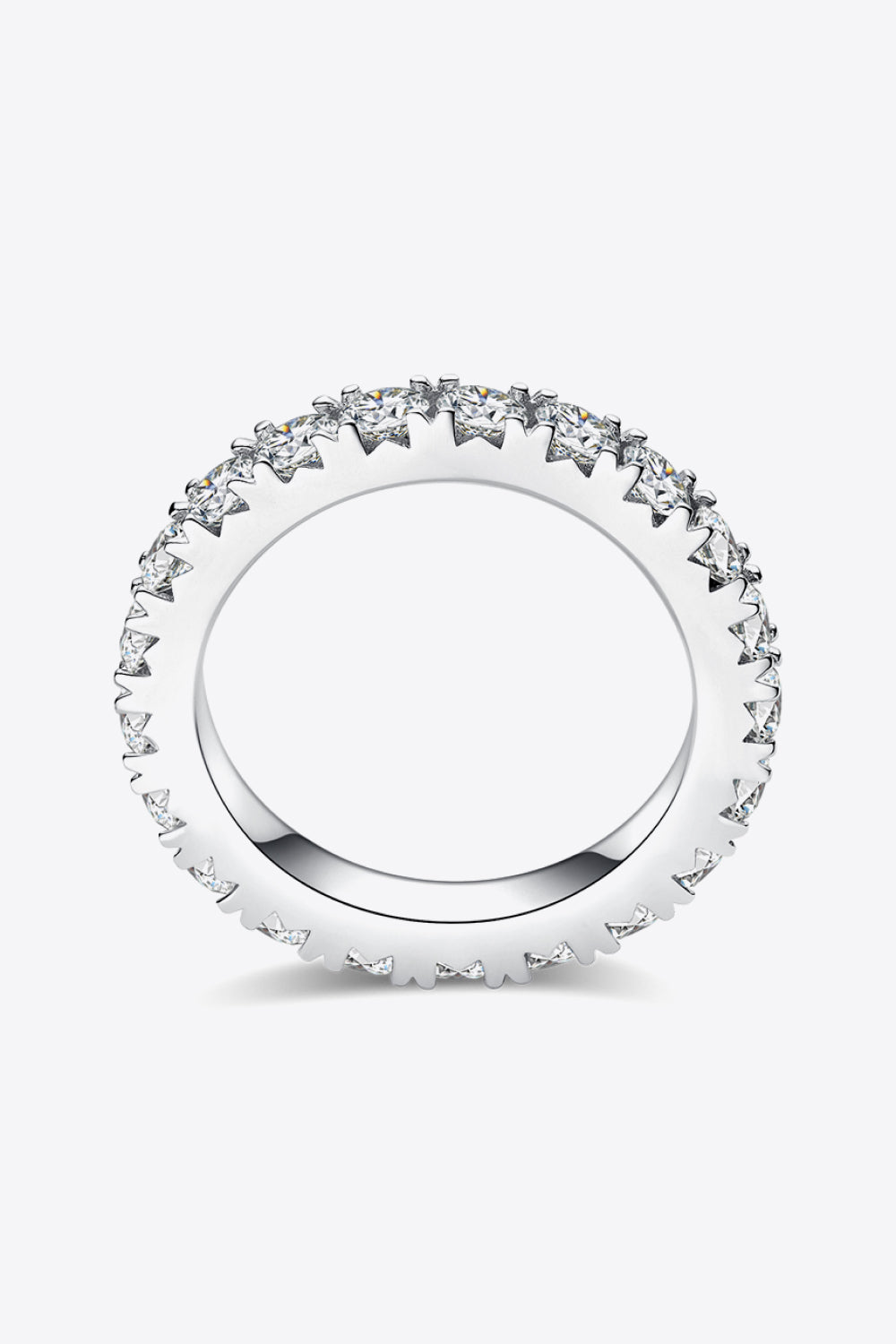 2.3 Carat Moissanite 925 Sterling Silver Eternity Ring-Teresa's Fashionista LLC