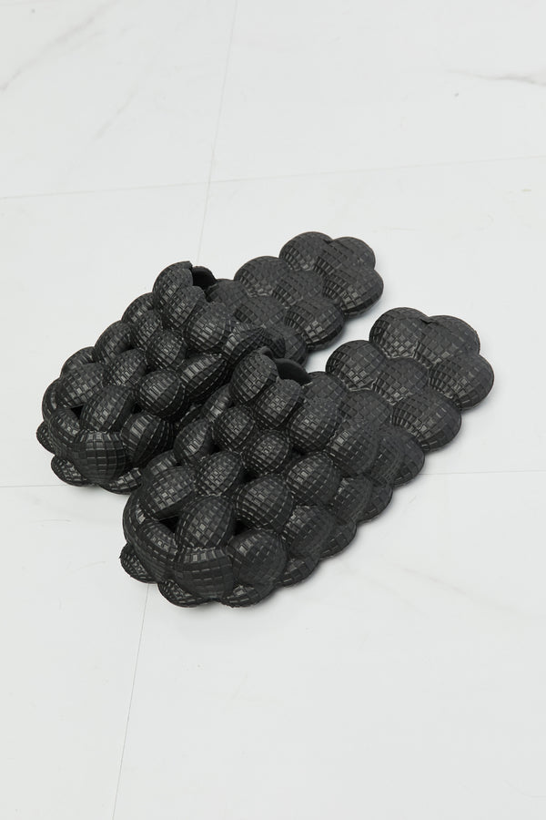 NOOK JOI Laid Back Bubble Slides in Black-Teresa's Fashionista LLC