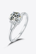 1 Carat Moissanite 925 Sterling Silver Split Shank Ring-Teresa's Fashionista LLC