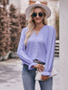 Eyelet V-Neck Flounce Sleeve Blouse-Teresa's Fashionista LLC