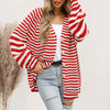 Striped Button Down Long Sleeve Cardigan-Teresa's Fashionista LLC
