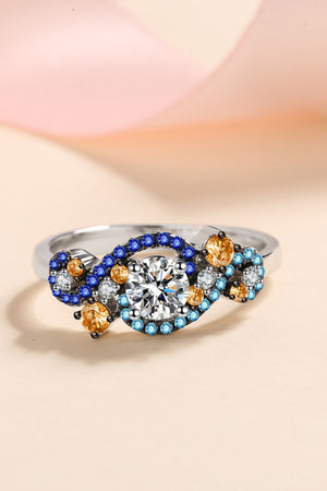 Moissanite Contrast 925 Sterling Silver Ring-Teresa's Fashionista LLC