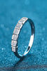 Moissanite Rhodium-Plated Half-Eternity Ring-Teresa's Fashionista LLC