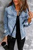 Distressed Raw Hem Denim Jacket-Teresa's Fashionista LLC