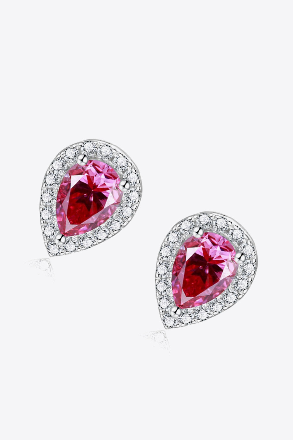 2 Carat Moissanite Teardrop Stud Earrings in Rose-Teresa's Fashionista LLC