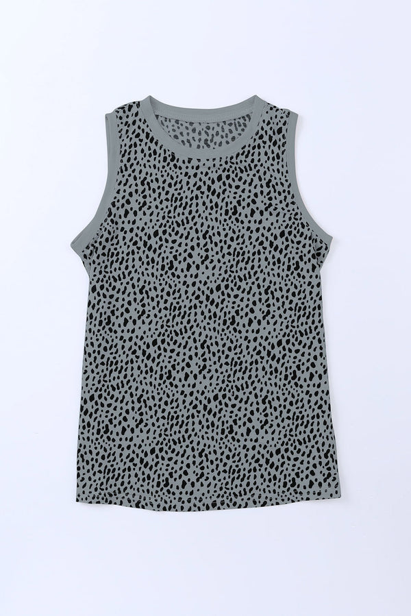 Printed Round Neck Tank-Teresa's Fashionista LLC