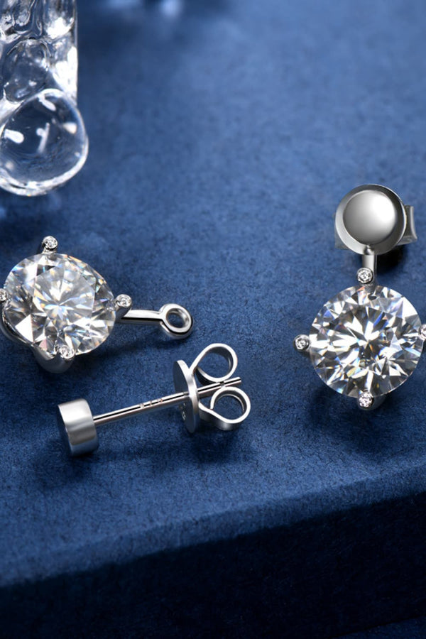 4 Carat Moissanite Drop Earrings-Teresa's Fashionista LLC