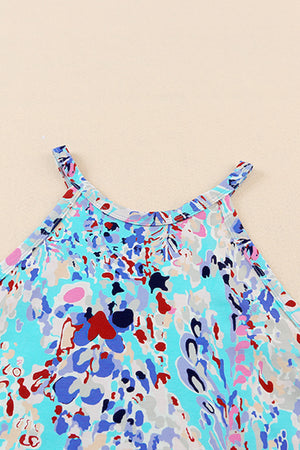 Printed Round Neck Tank Top-Teresa's Fashionista LLC
