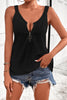 Half-Zip Scoop Neck Tank-Teresa's Fashionista LLC