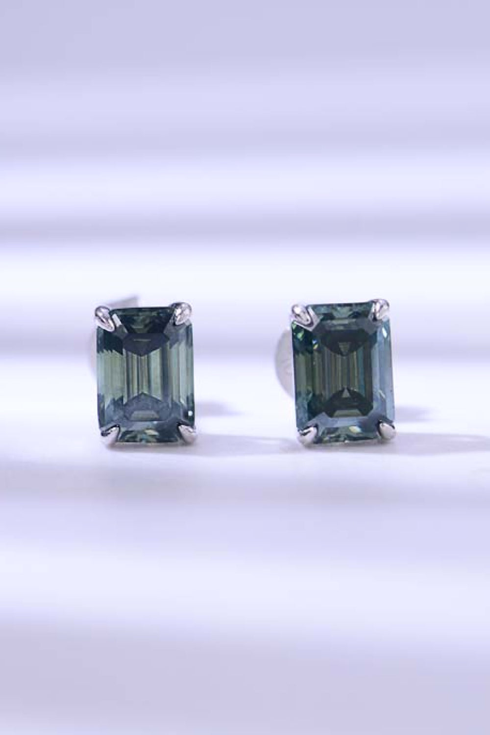 2 Carat Moissanite Stud Earrings in Green-Teresa's Fashionista LLC