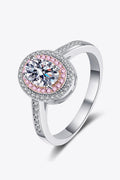 1 Carat Moissanite 925 Sterling Silver Halo Ring-Teresa's Fashionista LLC