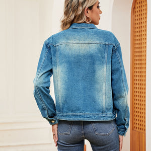 Washed Denim Jacket-Teresa's Fashionista LLC