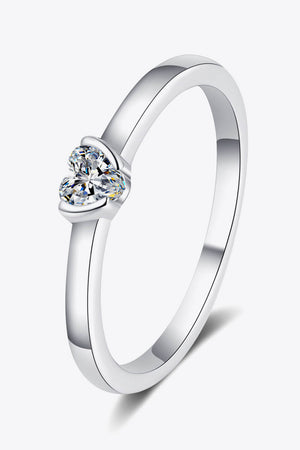 Heart-Shaped Moissanite Solitaire Ring-Teresa's Fashionista LLC