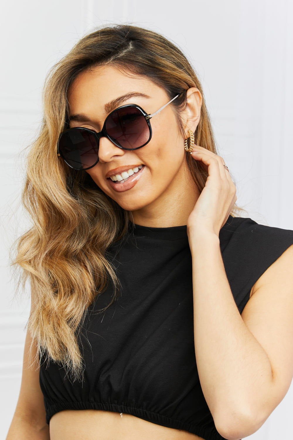 Metal-Plastic Hybrid Full Rim Sunglasses-Teresa&#39;s Fashionista LLC