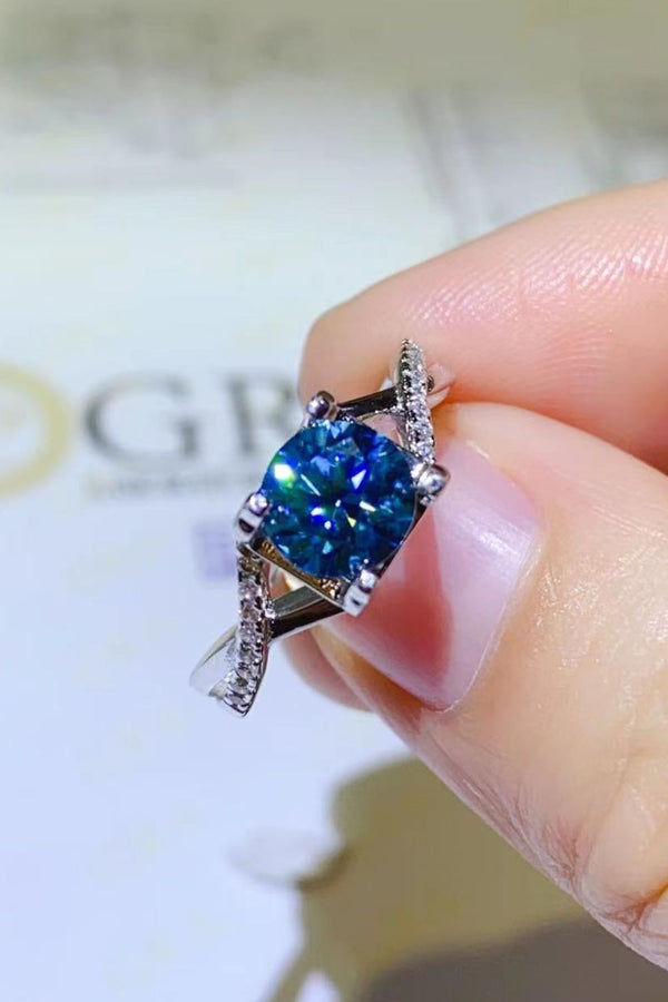 1 Carat Moissanite Crisscross 925 Sterling Silver Ring-Teresa's Fashionista LLC