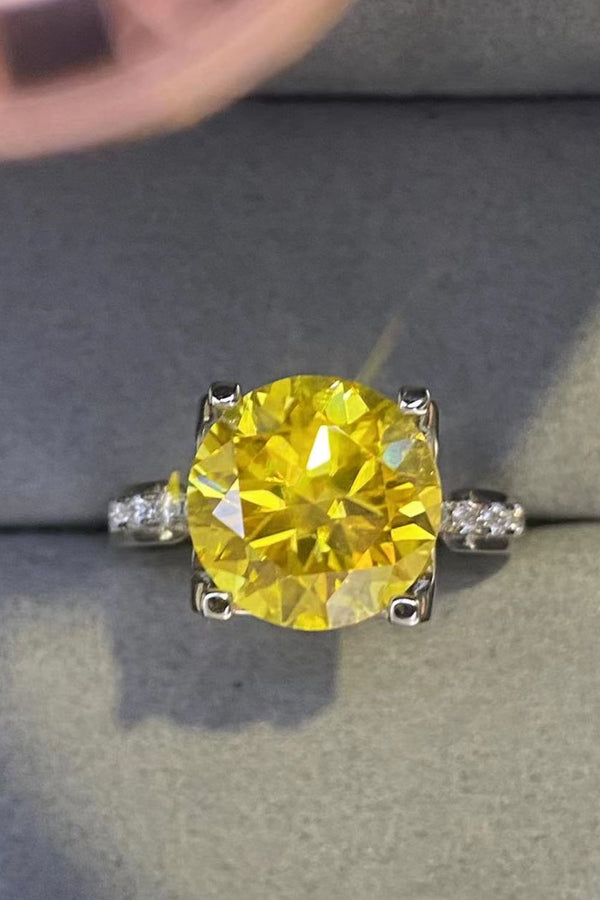 5 Carat Moissanite 925 Sterling Silver Ring in Banana Yellow-Teresa's Fashionista LLC