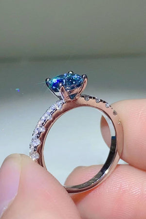 Future Style 1 Carat Moissanite Side Stone Ring-Teresa's Fashionista LLC