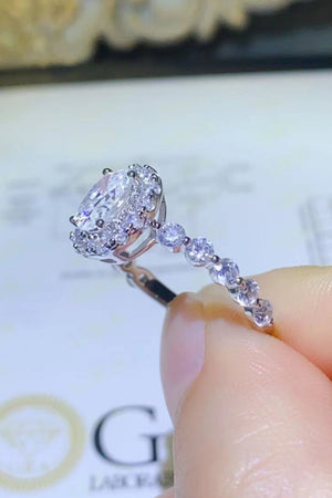 2 Carat Moissanite 925 Sterling Silver Halo Ring-Teresa's Fashionista LLC