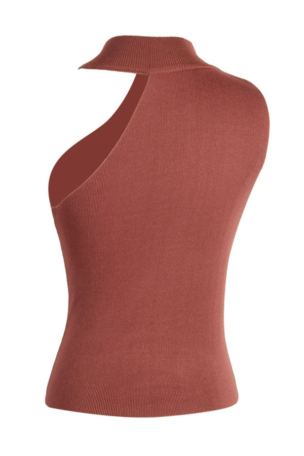 Asymmetrical Sleeveless Rib-Knit Top-Teresa's Fashionista LLC