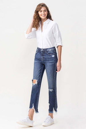 Lovervet Jackie Full Size High Rise Crop Straight Leg Jeans-Teresa's Fashionista LLC
