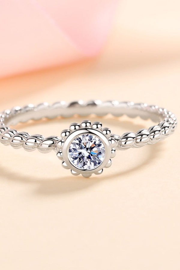 Moissanite Rhodium-Plated Ring-Teresa's Fashionista LLC