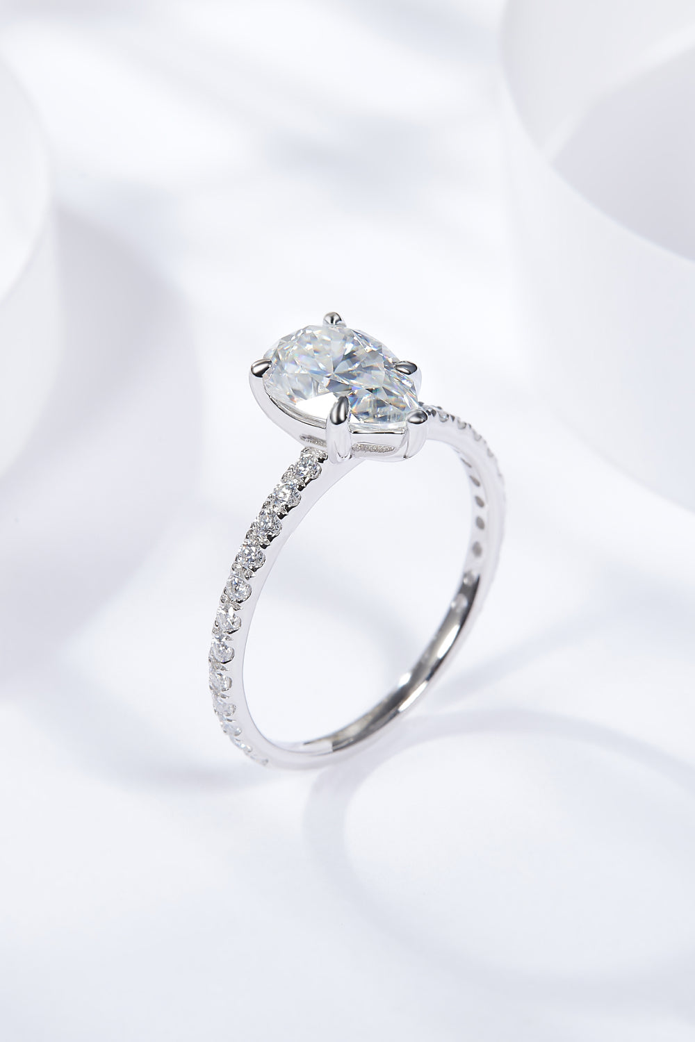 1.8 Carat Moissanite Side Stone Ring-Teresa's Fashionista LLC