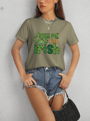 KISS ME I'M IRISH Round Neck T-Shirt-Teresa's Fashionista LLC