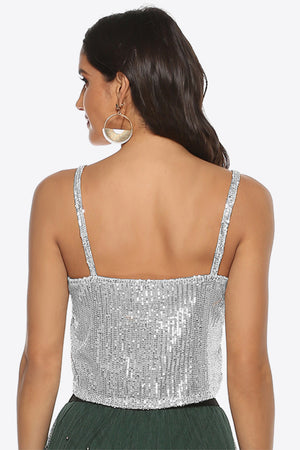 Sequin Cropped Cami-Teresa's Fashionista LLC