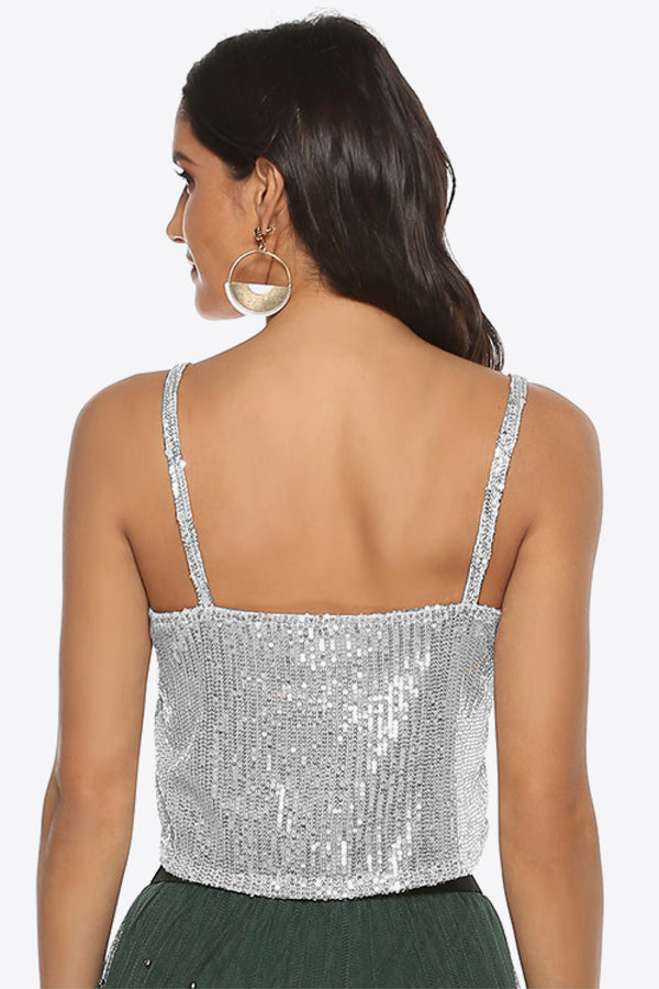Sequin Cropped Cami-Teresa's Fashionista LLC
