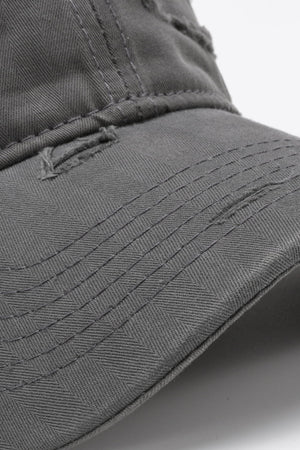 Distressed Adjustable Baseball Cap-Teresa's Fashionista LLC