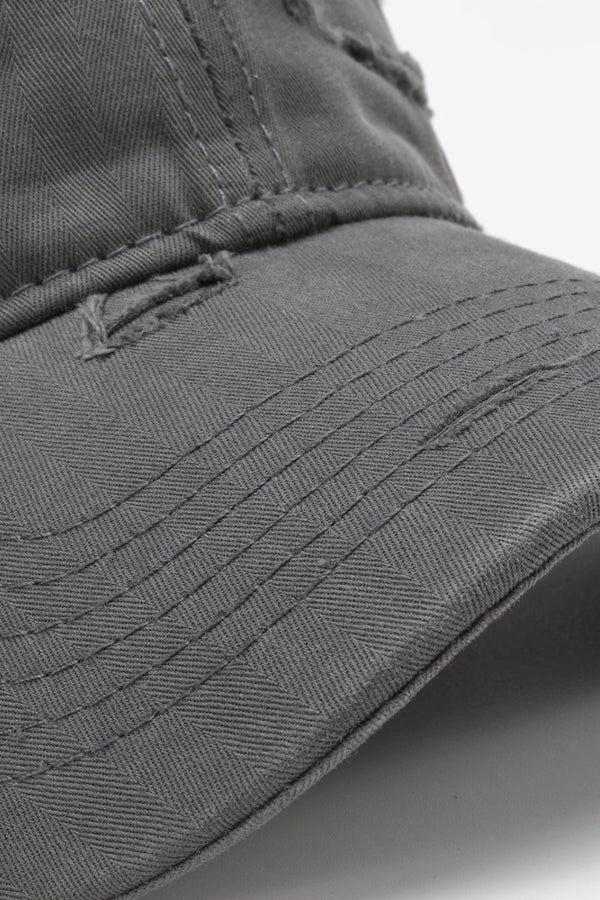 Distressed Adjustable Baseball Cap-Teresa's Fashionista LLC
