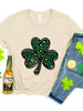 Lucky Clover Round Neck Short Sleeve T-Shirt-Teresa's Fashionista LLC