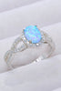925 Sterling Silver Opal Halo Ring-Teresa's Fashionista LLC