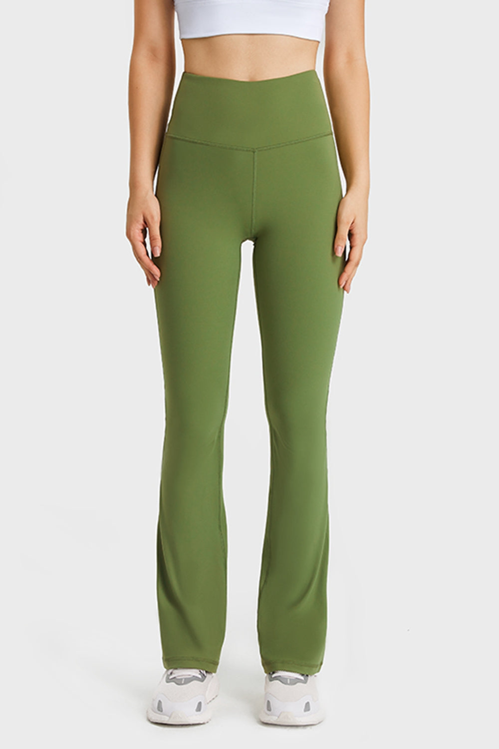 Elastic Waist Flare Yoga Pants-Teresa's Fashionista LLC