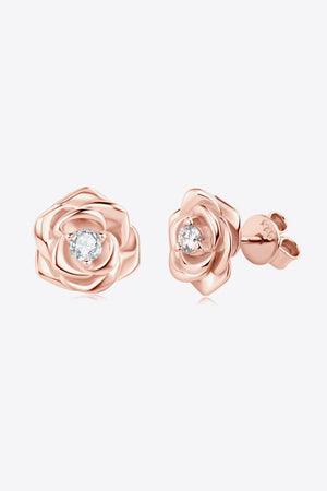 Moissanite Flower 925 Sterling Silver Earrings-Teresa's Fashionista LLC