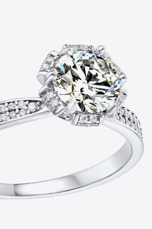 925 Sterling Silver 1 Carat Moissanite Ring-Teresa's Fashionista LLC