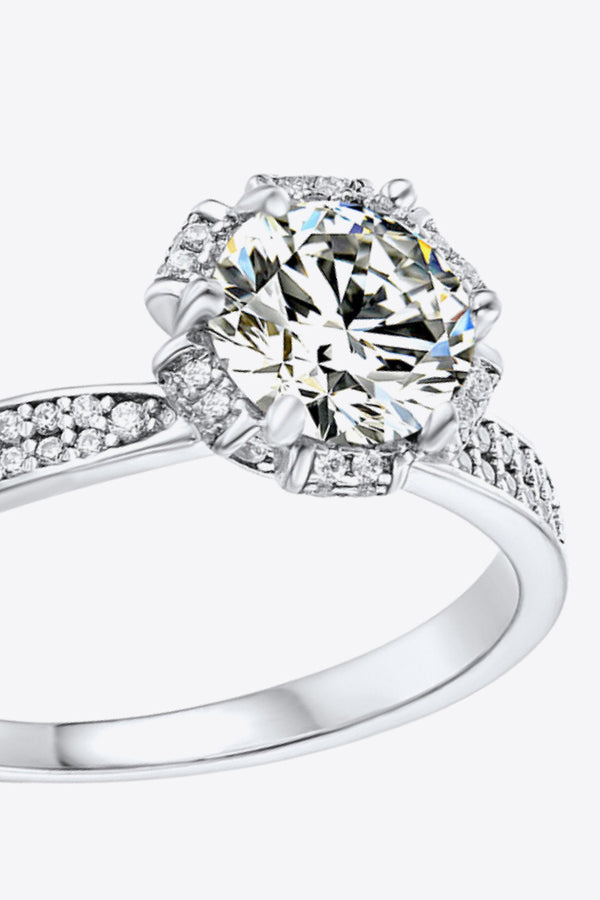 925 Sterling Silver 1 Carat Moissanite Ring-Teresa's Fashionista LLC
