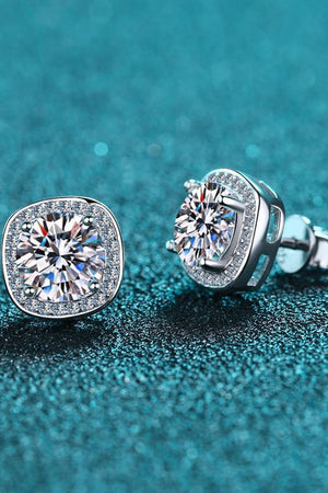 Let Me Love You 1 Carat Moissanite Stud Earrings-Teresa's Fashionista LLC