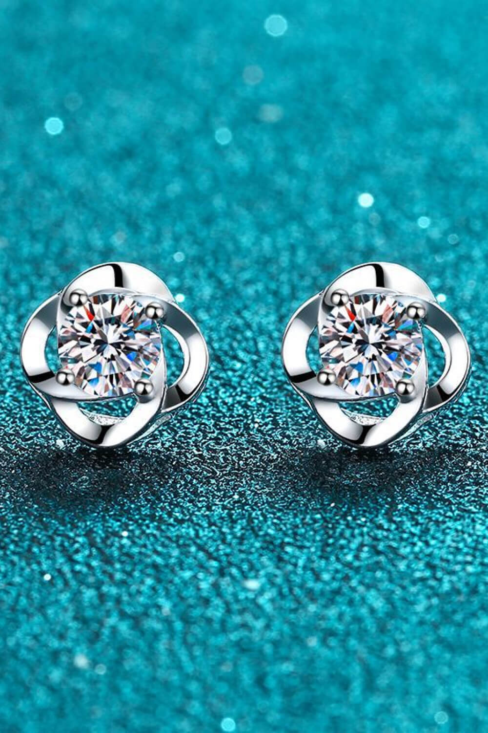 It's Your Day Moissanite Rhodium-Plated Stud Earrings-Teresa's Fashionista LLC